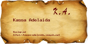 Kassa Adelaida névjegykártya